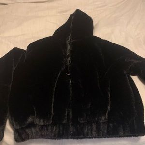 Black fluffy jacket
